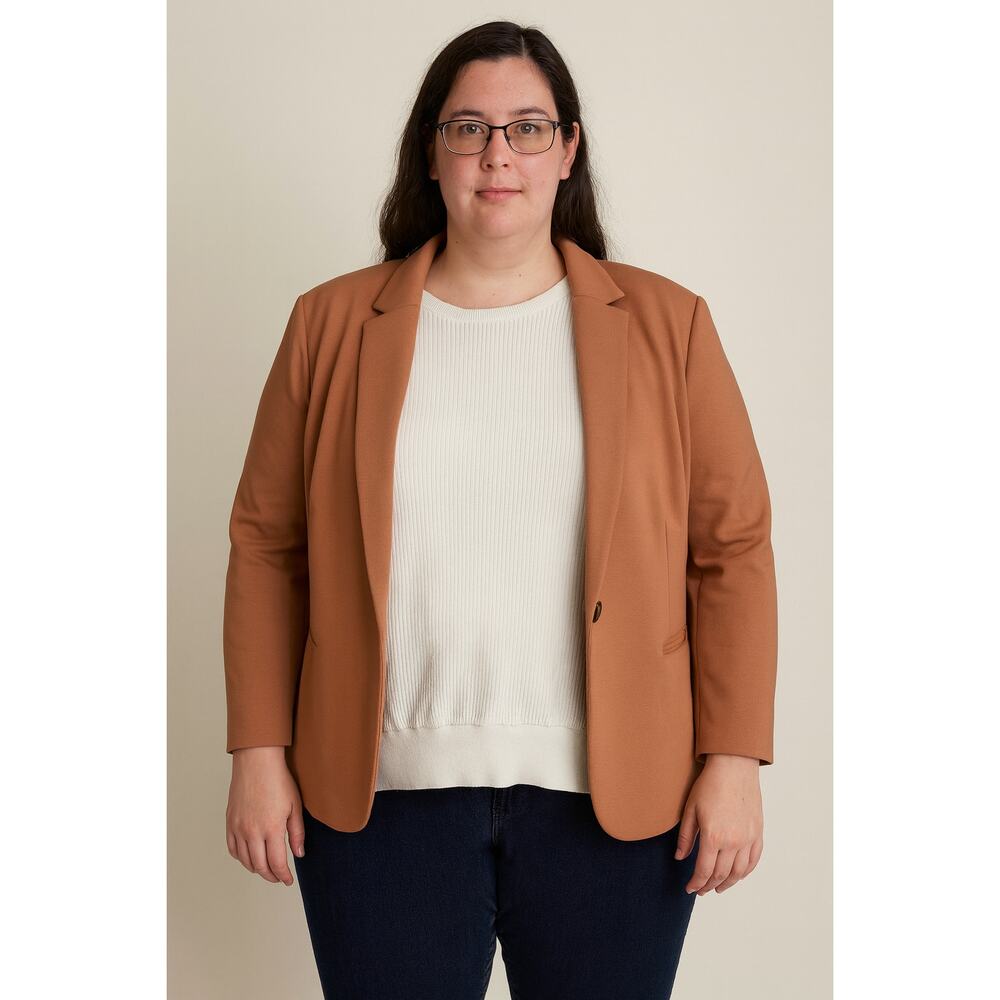 Philosophy Cream Ribbed Sweater Women’s 1XL Cozy Knit Long Sleeve